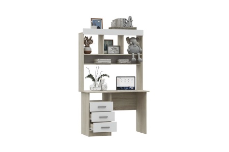 Стол с надстройкой Мартина белый / дуб сонома