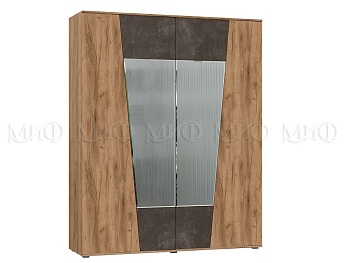 Шкаф 4-х створчатый Портофино  (Ш-1800 × В-2236 × Г-546 мм) Дуб Крафт/Бетон