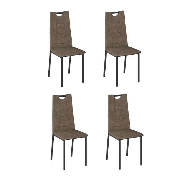 Комплект стульев Орлеан (4 шт), черный велюр коричневый