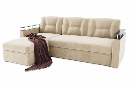 Диван Угловой Маргарита с Ножками-Кубышками Ш-2260 х Г-1550 х В-1000 мм/Спальное место Ш-1250 х Г-2000 мм