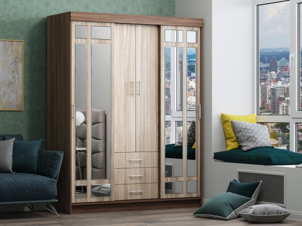 Шкаф-Купе Фиджи (Ш-1700 х В-2220 х Г-560/610 мм)/Разные Цвета