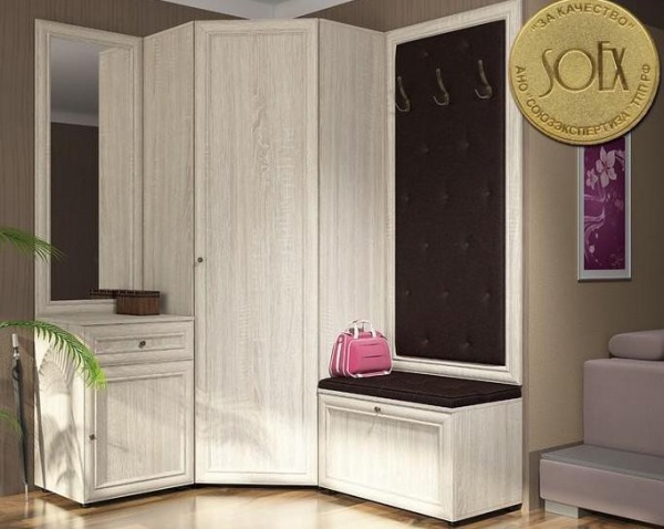 Прихожая Оскар-7А Дуб Сонома (Ш-1319+1519| В-2088|Г-386 мм)